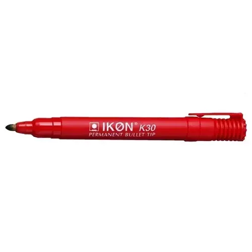 ValueX Permanent Marker Bullet Tip 2mm Line Red (Pack 10) - K30-02 - Image 1