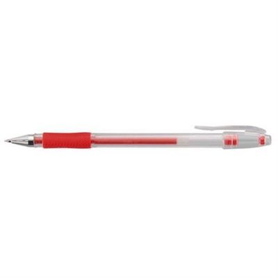 ValueX Gel Stick Pen Rubber Grip Rollerball Pen 0.5mm Line Red (Pack 10) - K2-02