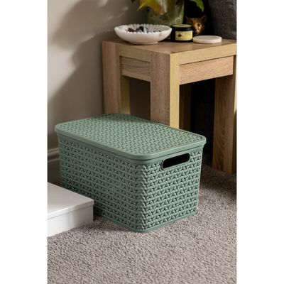 Strata Large Urban Store Basket with Lid 24 Litre Green XW124-LPG-VW