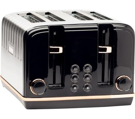 HADEN Salcombe 191168 4-Slice Toaster - Black & Copper, Black