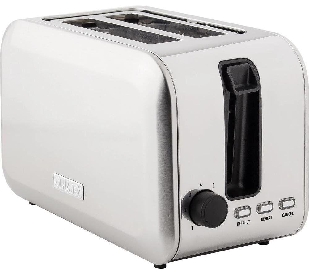 HADEN Stoke 196859 2-Slice Toaster - Brushed Steel, Brushed Steel - Image 1