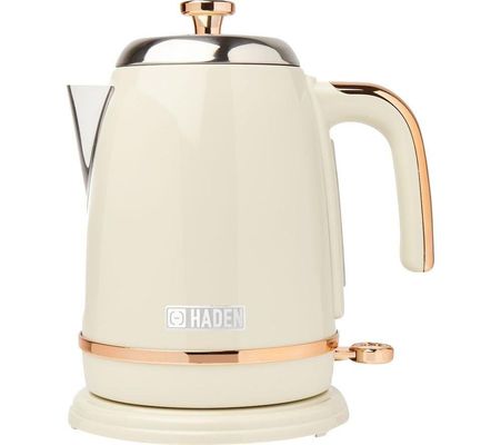 HADEN Salcombe 198778 Jug Kettle - Cream & Copper, Cream