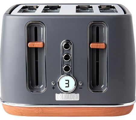 HADEN Dorchester 201317 4-Slice Toaster - Pebble Grey, Silver/Grey - Thumbnail 2