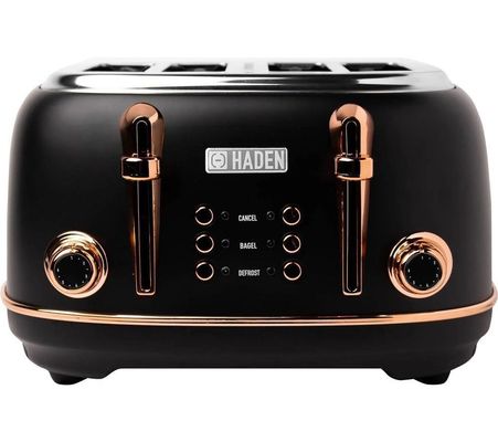 HADEN Heritage 205377 4-Slice Toaster - Black & Copper, Black - Thumbnail 2