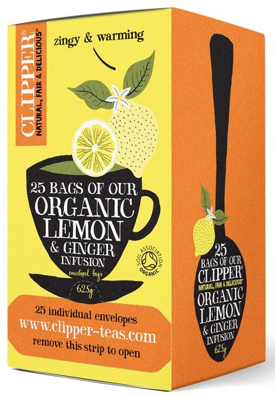 Clipper Fairtrade Organic Lemon + Ginger Tea Bags (Pack of 25) CTN627