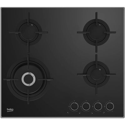 BEKO Pro HCLW64222S 59 cm Gas Hob - Black, Black