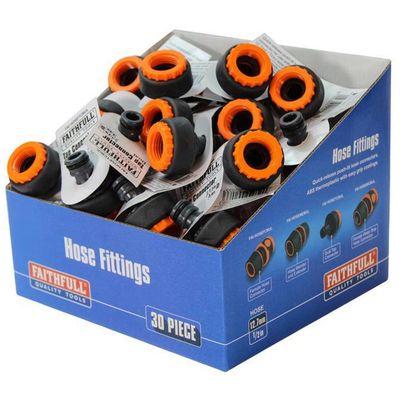 Faithfull YM5812E Plastic Tap Hose Connector 1/2 & 3/4In (Box 30) - Thumbnail 2