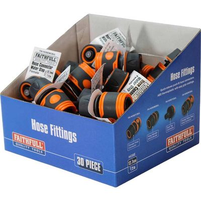 Faithfull YM5810E Plastic Water Stop Hose Connector 1/2In (Box 30)