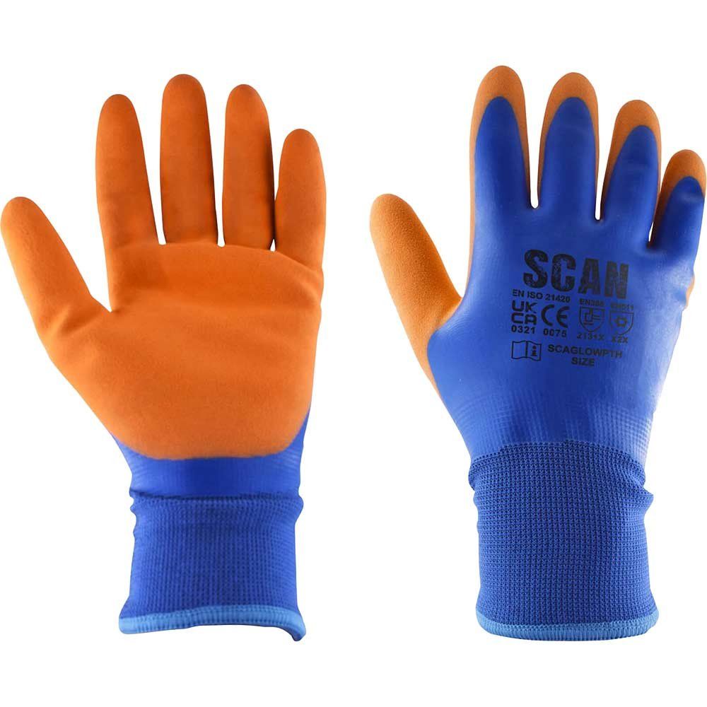 Scan W2101 Thermal Waterproof Latex Coated Gloves - L (Size 9) - Image 1