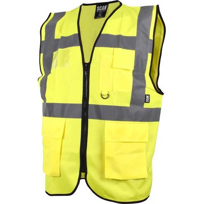 Scan SFV09 Hi-Vis Utility Yellow Waistcoat - M (41In)