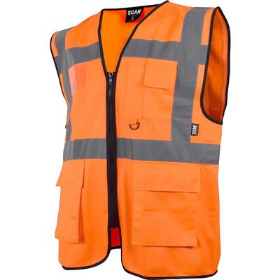 Scan SFV09-O Hi-Vis Utility Waistcoat Orange - M (41In)