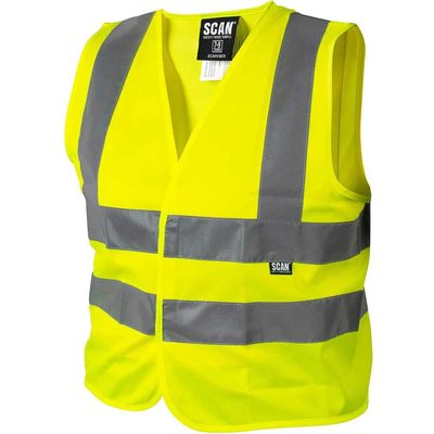 Scan SFCV01 Hi-Vis Waistcoat Yellow - Child 4-6