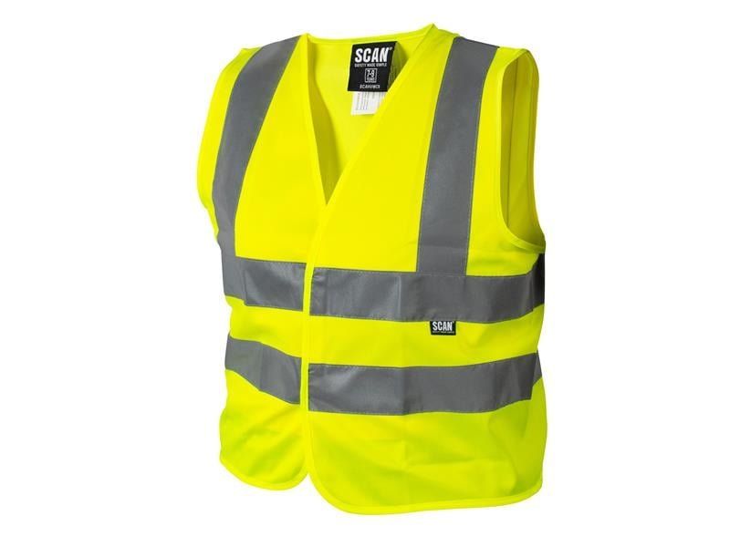 Scan Childrens Hi Vis Waistcoat Yellow 10 - 13 - Image 1