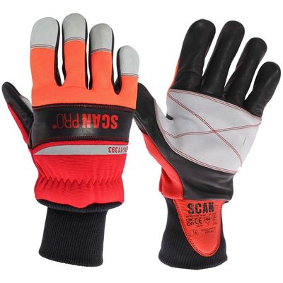 Scan Class 1 Dual Hand Chainsaw Leather Gloves - L (Size 9)