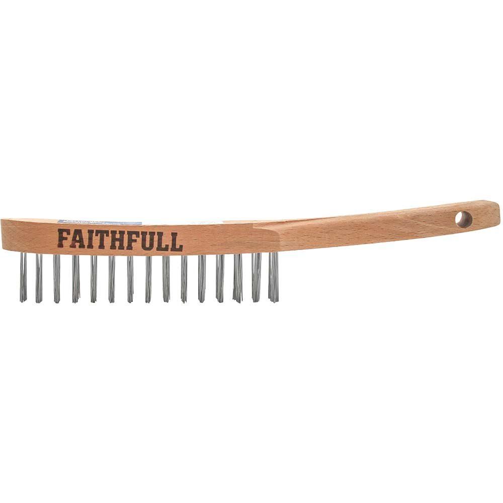 Faithfull Lightweight Hand Wire Scratch Brush 2 Rows - Image 1
