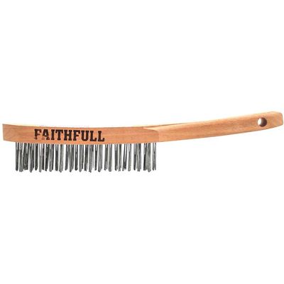 Faithfull Lightweight Hand Wire Scratch Brush 3 Rows