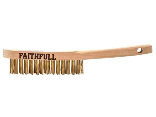Faithfull Brass Wire Scratch Brush 3 Rows - Thumbnail 3