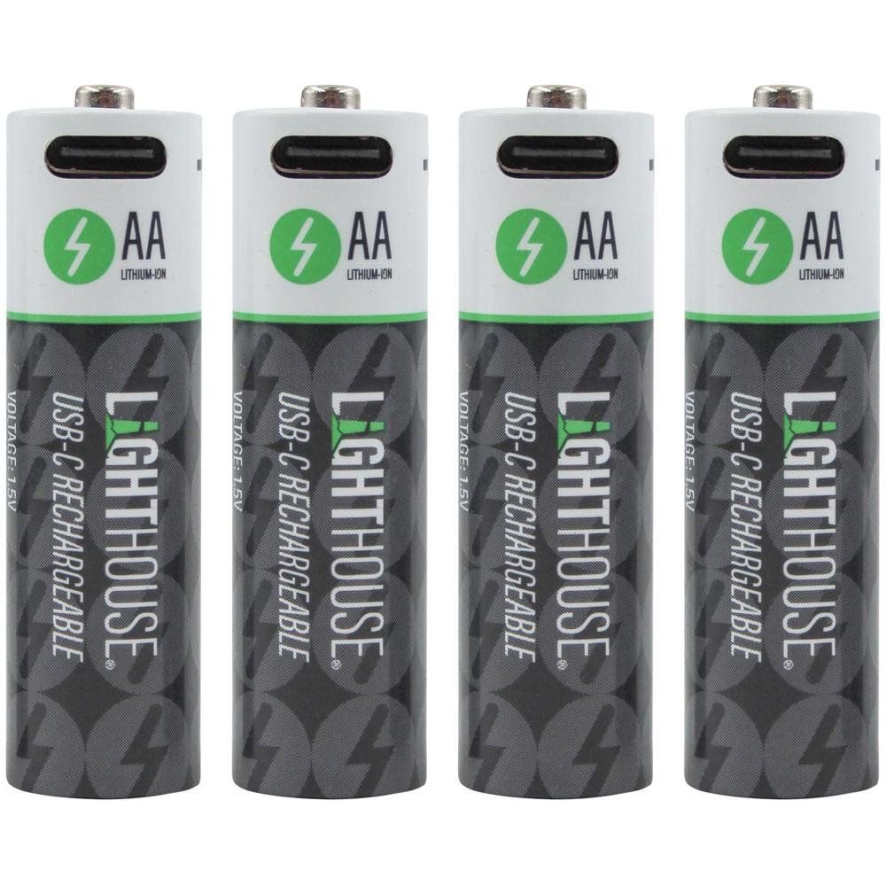 Lighthouse Aa Usb-C Rechargeable Li-Ion Battery Pack Of 4 - Image 1