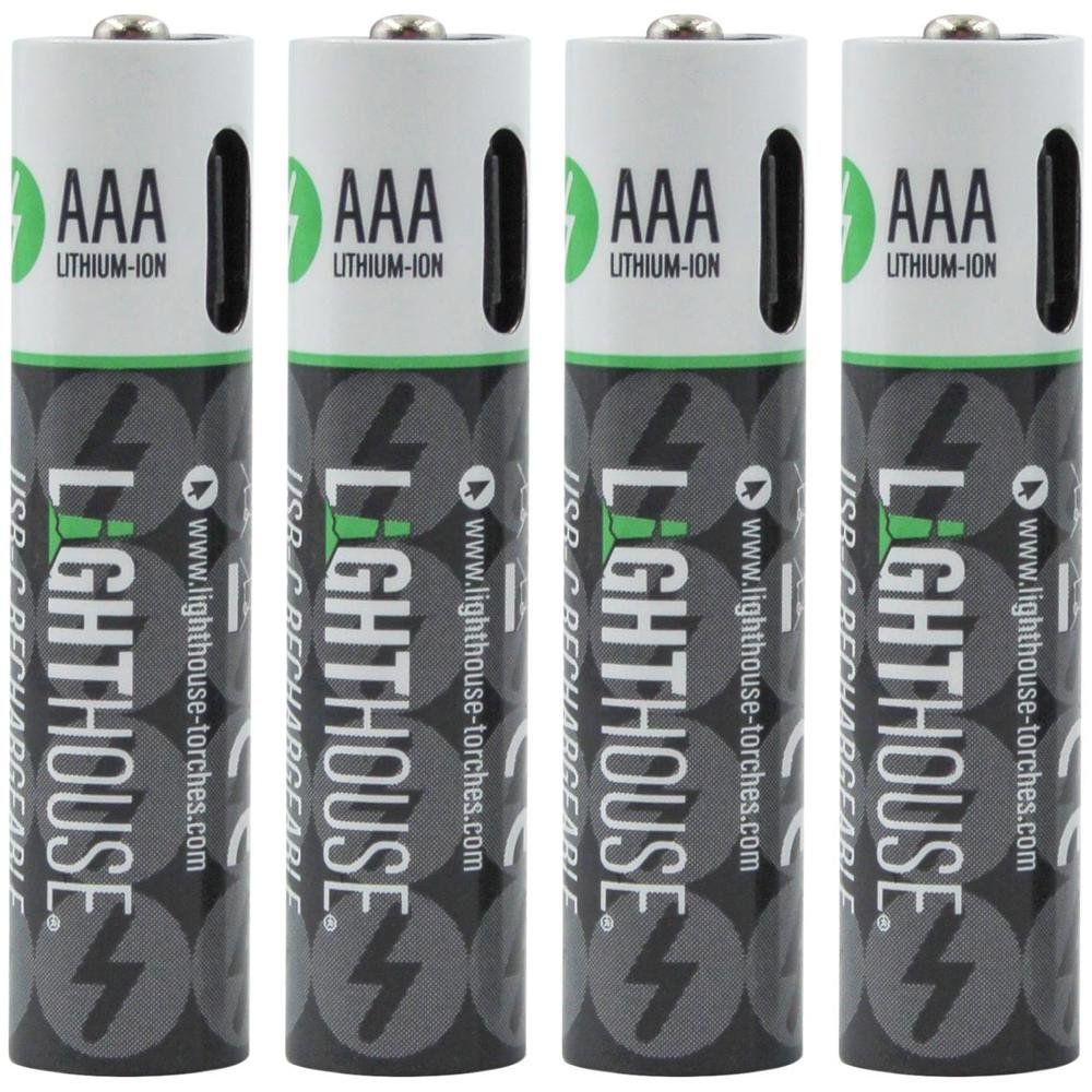 Lighthouse Aaa Usb-C Rechargeable Li-Ion Battery Pack Of 4 - Image 1