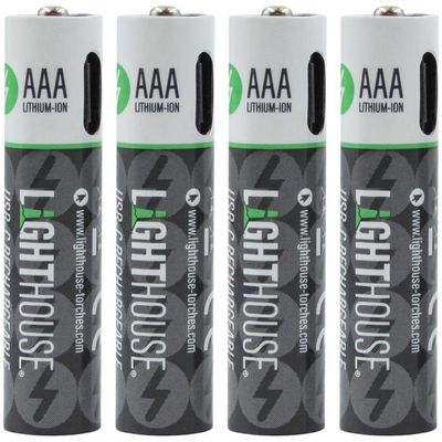 Lighthouse Aaa Usb-C Rechargeable Li-Ion Battery Pack Of 4