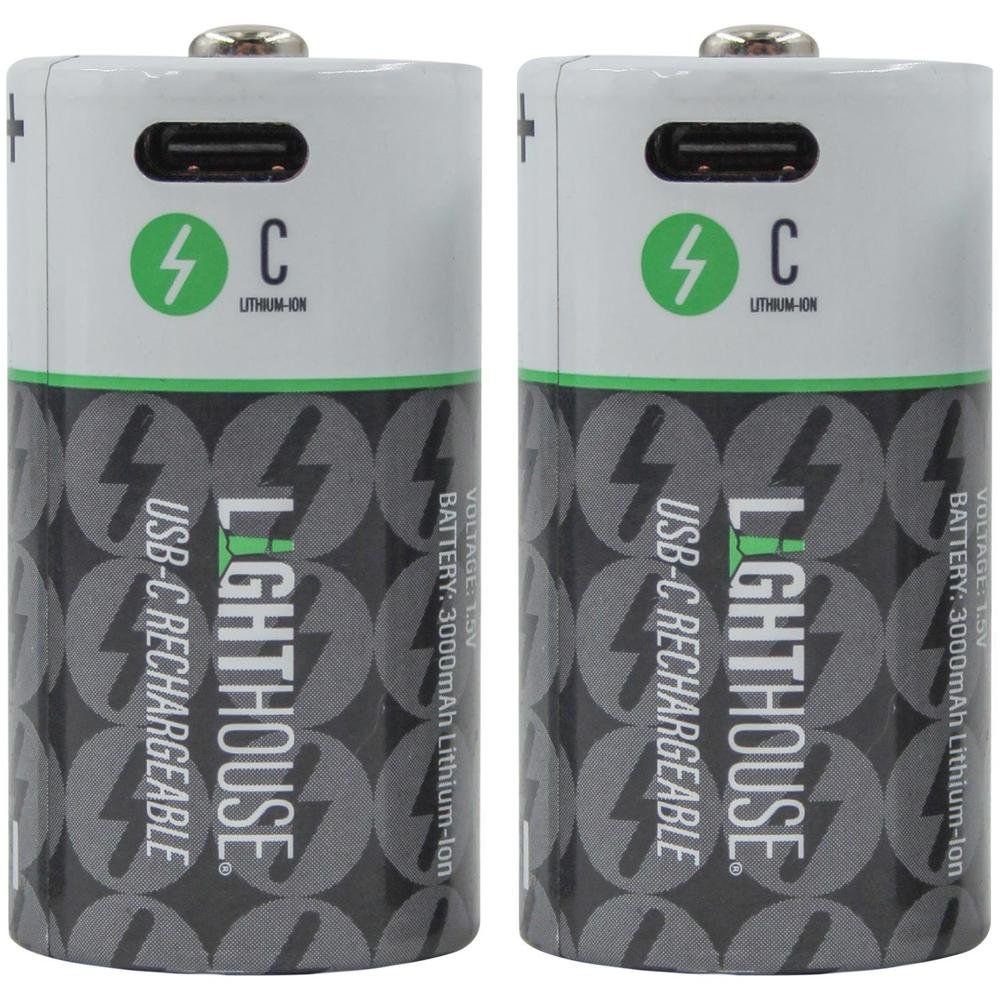 Lighthouse USB-C Rechargeable Li-ion C Cell Battery Pack of 2 - Image 1