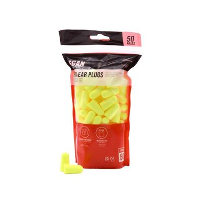 Scan Foam Ear Plugs - 50 Pairs. - Yellow