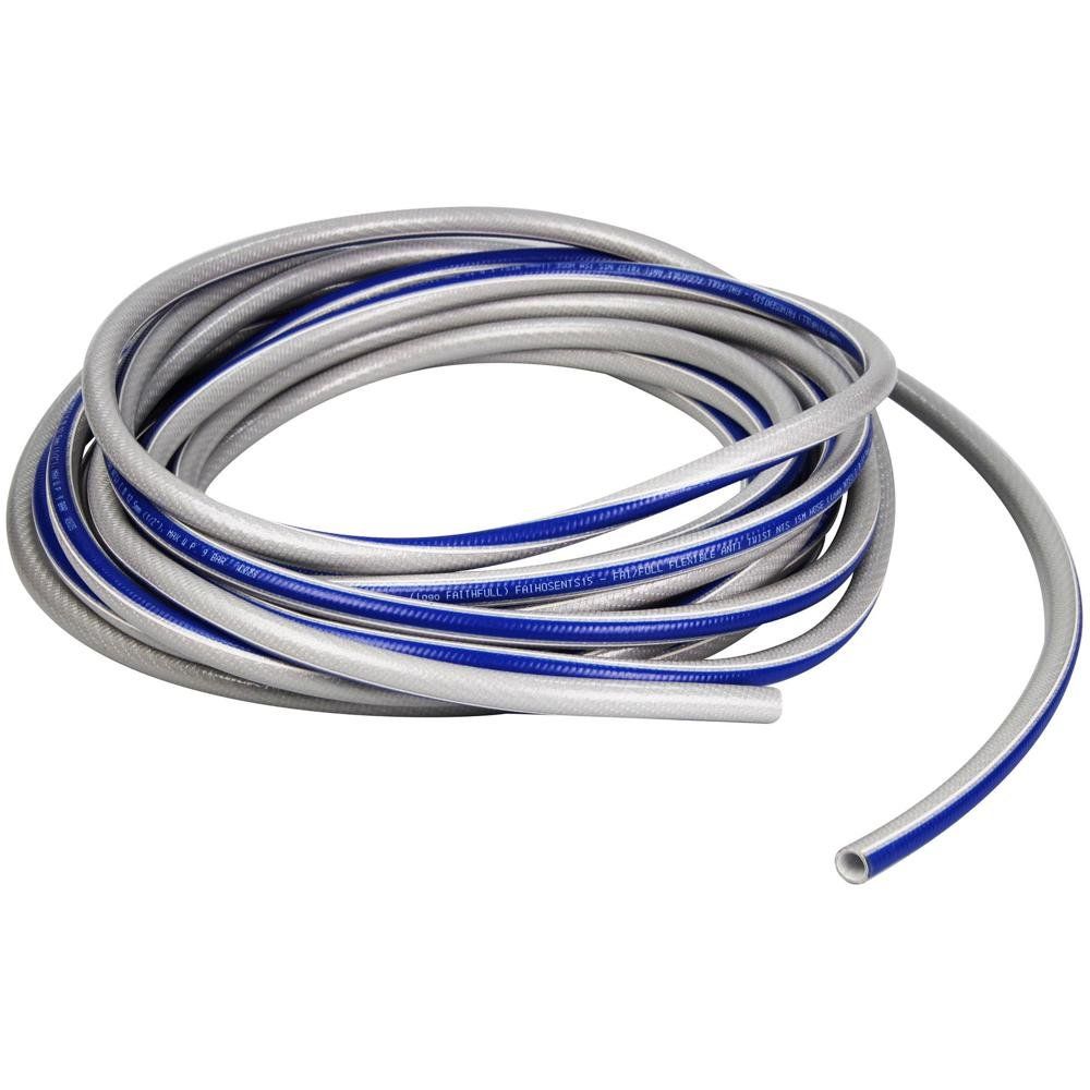 Faithfull NTS Reinforced Anti Twist Garden Hose Pipe 1/2" / 12.5mm 15m Blue & Grey - Image 1