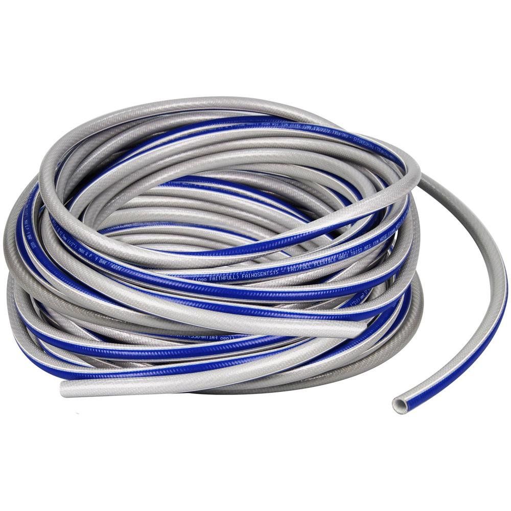 Faithfull NTS Reinforced Anti Twist Garden Hose Pipe 1/2" / 12.5mm 30m Blue & Grey - Image 1