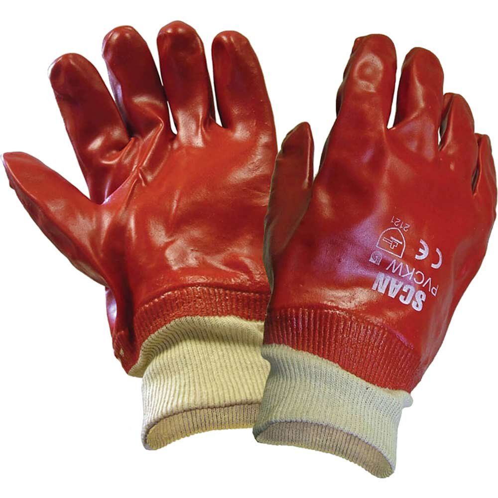 Scan 5002 Pvc Knitwrist Gloves - L (Size 9) - Image 1