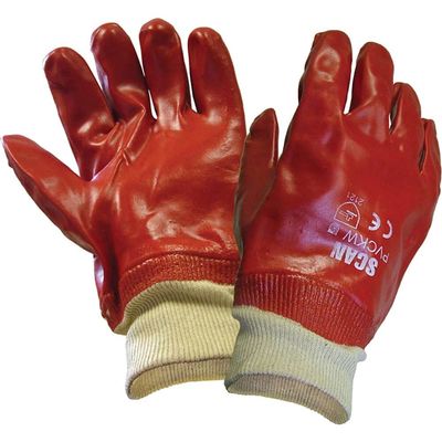 Scan 5002 Pvc Knitwrist Gloves - L (Size 9)