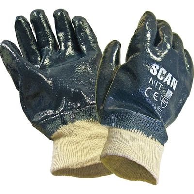Scan 2301 Nitrile Knitwrist Heavy-Duty Gloves