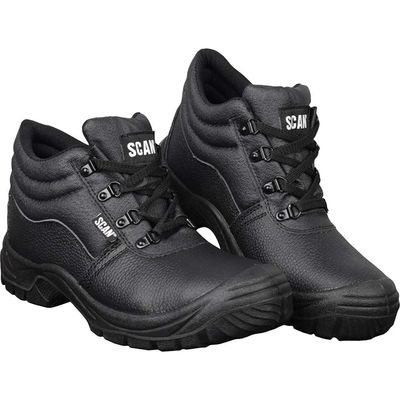 Scan JC-B917 4 D-Ring Chukka Safety Boots Black Uk 8 Eur 42