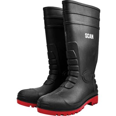 Scan W-6038 BLACK Safety Wellingtons Uk 9 Eur 43