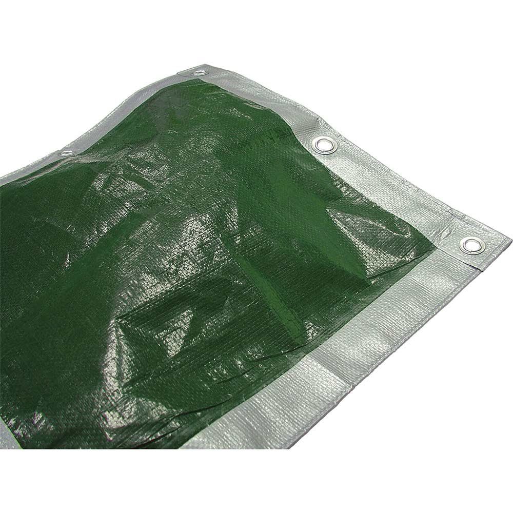 Faithfull Tarpaulin Green/Silver 3.6 X 2.7M (12 X 9Ft) 80Gsm - Image 1