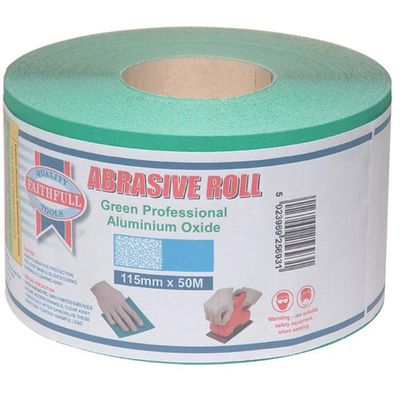 Faithfull 000283 Aluminium Oxide Sanding Paper Roll Green 115Mm X 50M 40G - Thumbnail 2