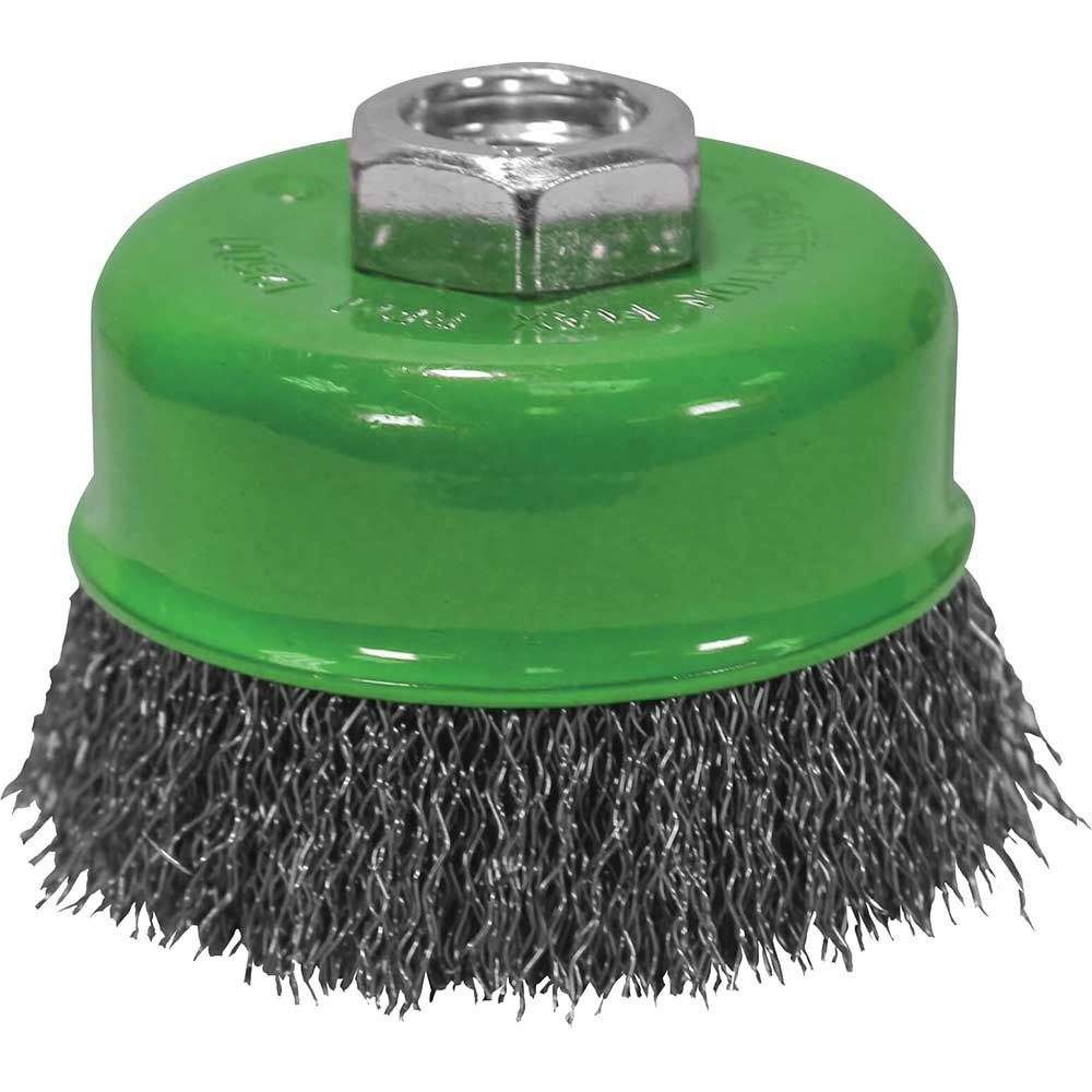 Faithfull 0108014430 Wire Cup Brush 80Mm M14X2 0.30Mm Stainless Steel Wire - Image 1