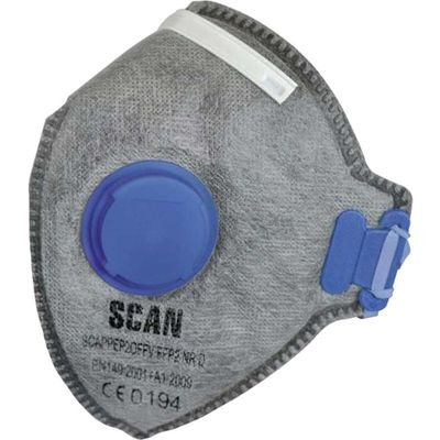 Scan DAC4X-FD-3 Fold Flat Disposable Odour Mask Valved Ffp2 Protection (Pack 3)