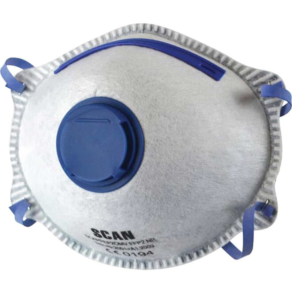 Scan DAC4M-F-3 Moulded Disposable Odour Mask Valved Ffp2 Protection (Pack 3) - Image 1