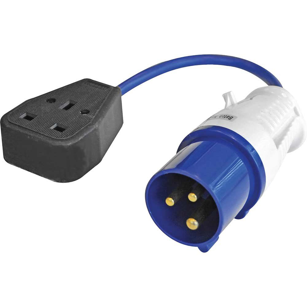 Faithfull Fly Lead Single Socket Converts 16 amp to 240v 3 Pin Socket - Image 1