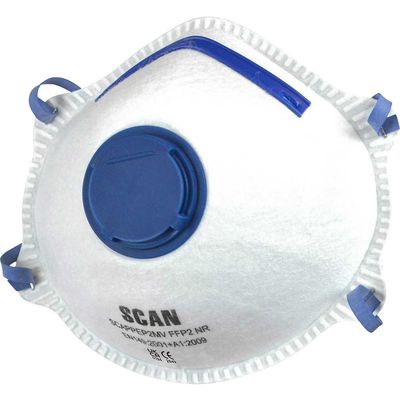 Scan DTC3M-F-10 Moulded Disposable Mask Valved Ffp2 Protection (Pack 10)