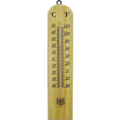 Faithfull Wall Thermometer - Wood 260Mm