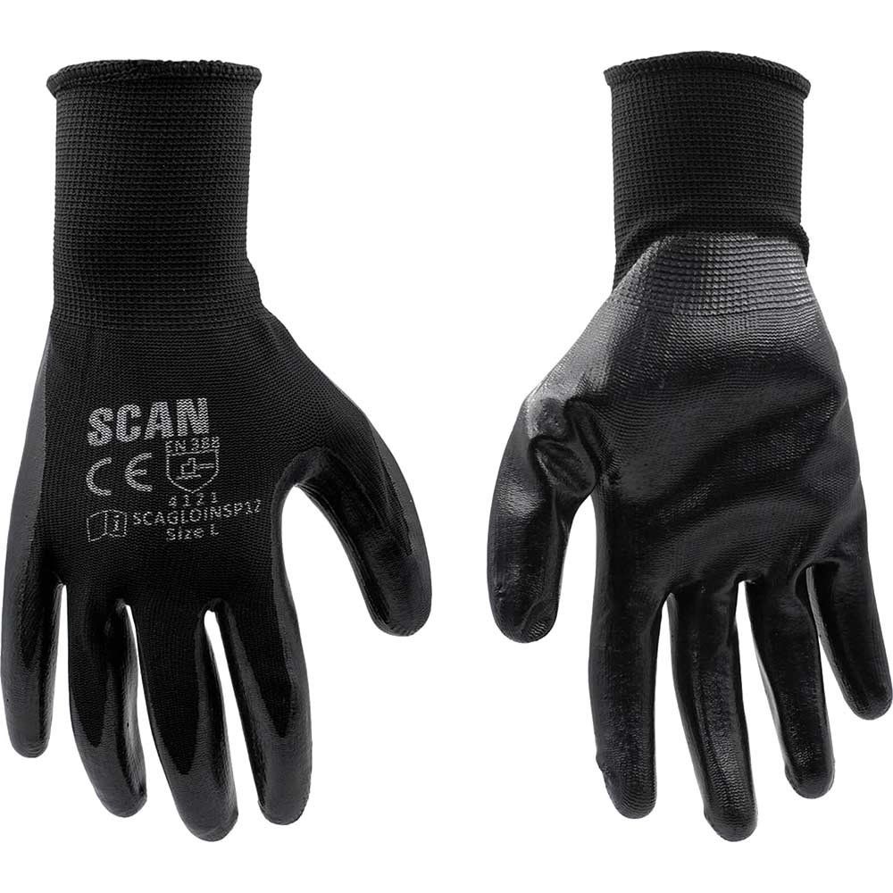 Scan Seamless Inspection Gloves - L (Size 9) (Pack 12) - Image 1