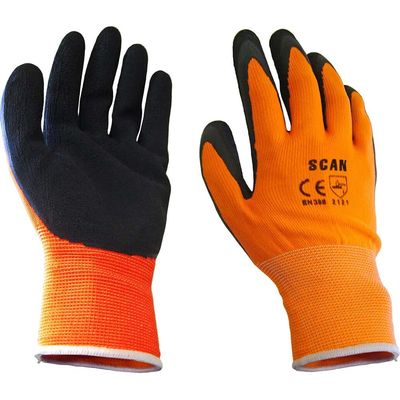 Scan 2ARK46J-24 Hi-Vis Orange Foam Latex Coated Gloves - L (Size 9)