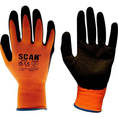 Scan 2ARK46J-26 Hi-Vis Orange Foam Latex Coated Gloves - Xl (Size 10)
