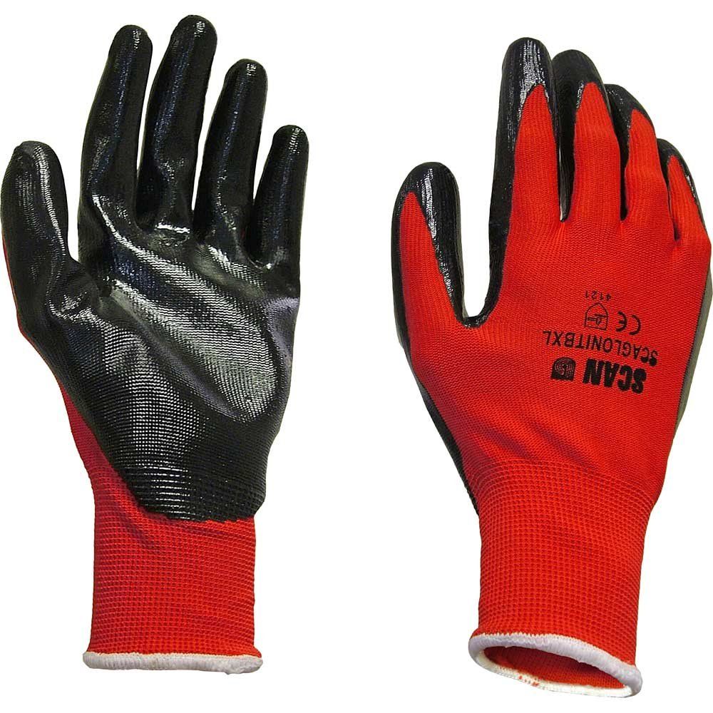 Scan 2ANK33L-26 Nitrile Coated Knitted Gloves - Xl (Size 10) - Image 1