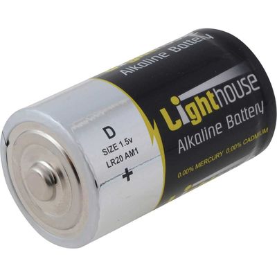 Lighthouse LR20 D Lr20 Alkaline Batteries 14800 Mah (Pack 2)