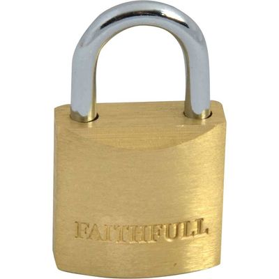 Faithfull BC7520 Brass Padlock 20Mm 3 Keys