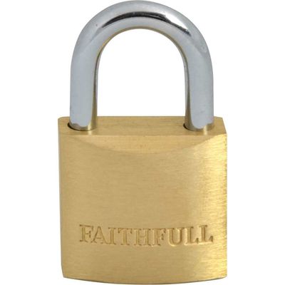Faithfull BC7525 Brass Padlock 25Mm 3 Keys