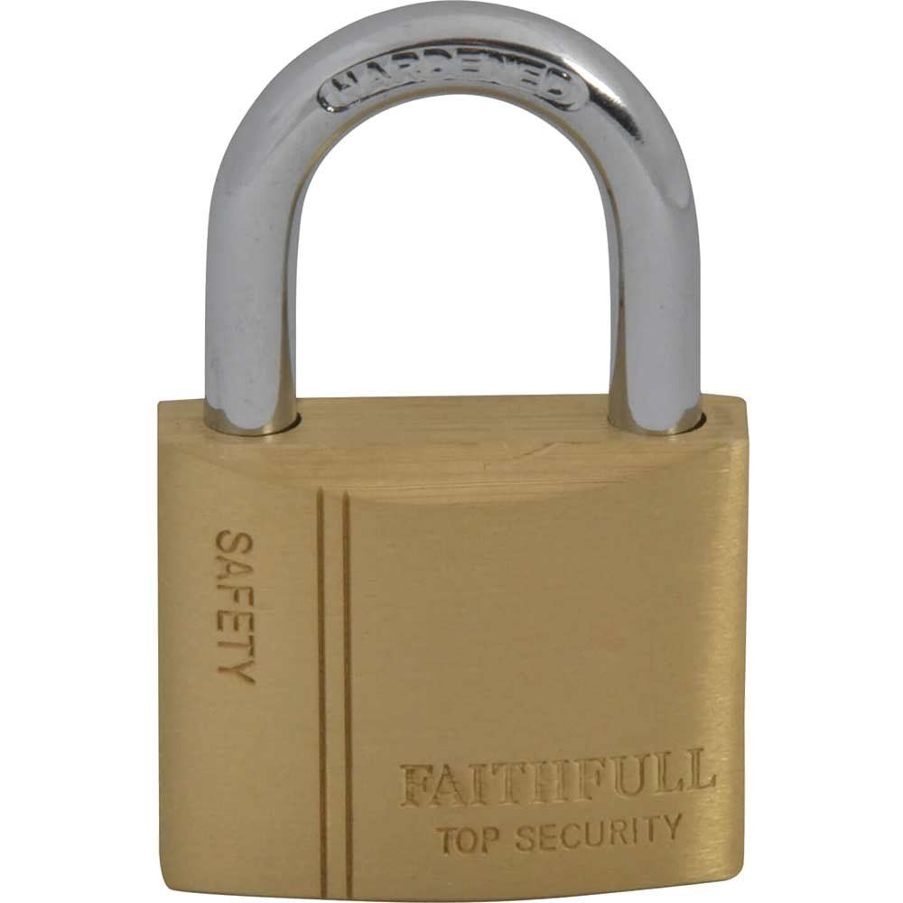 Faithfull BC0440 Brass Padlock 40Mm 3 Keys - Image 1