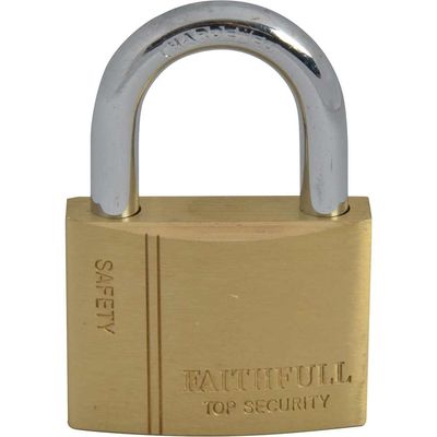 Faithfull BC0450 Brass Padlock 50Mm 3 Keys